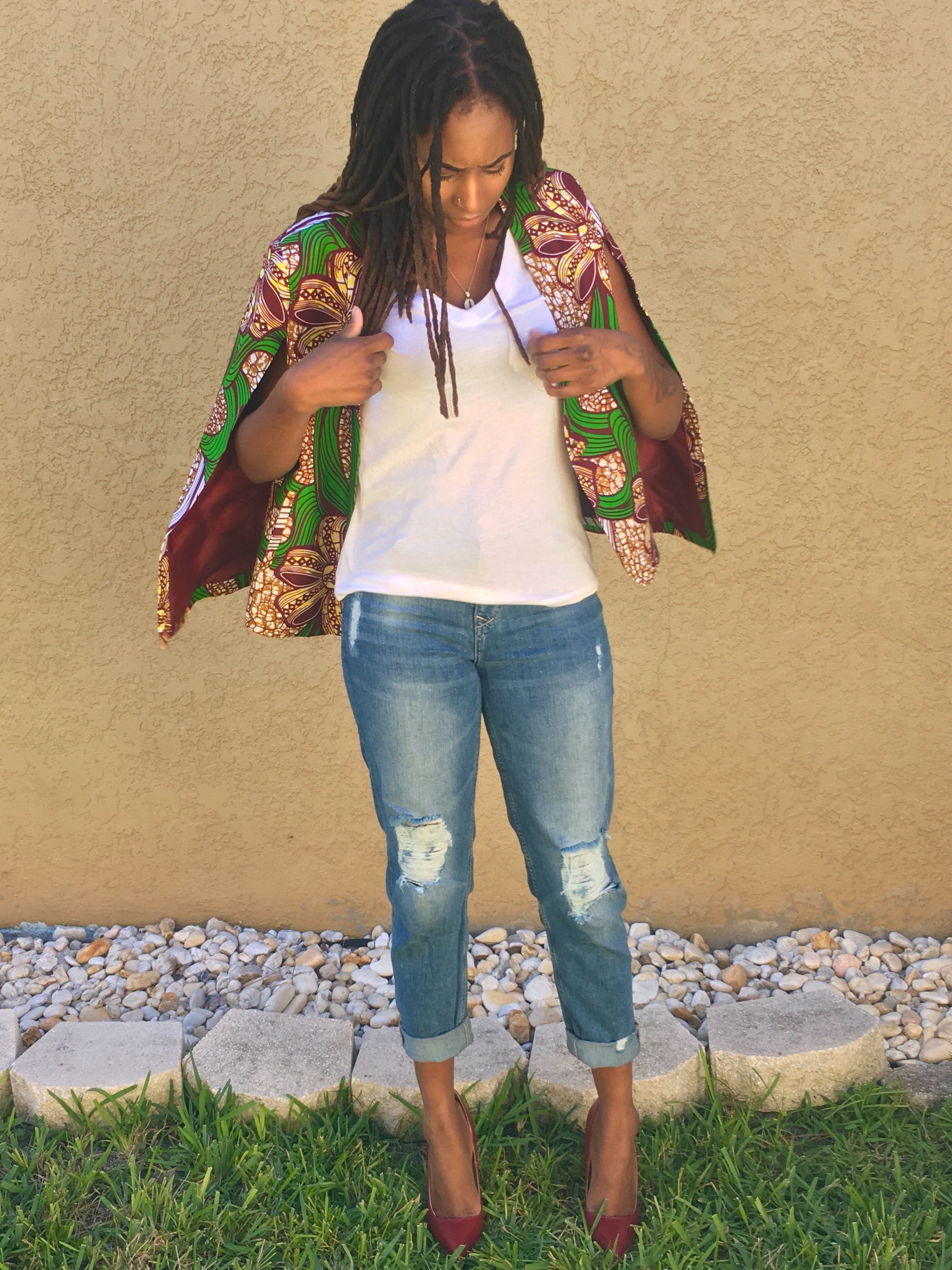 TEBRI Short Cape Blazer