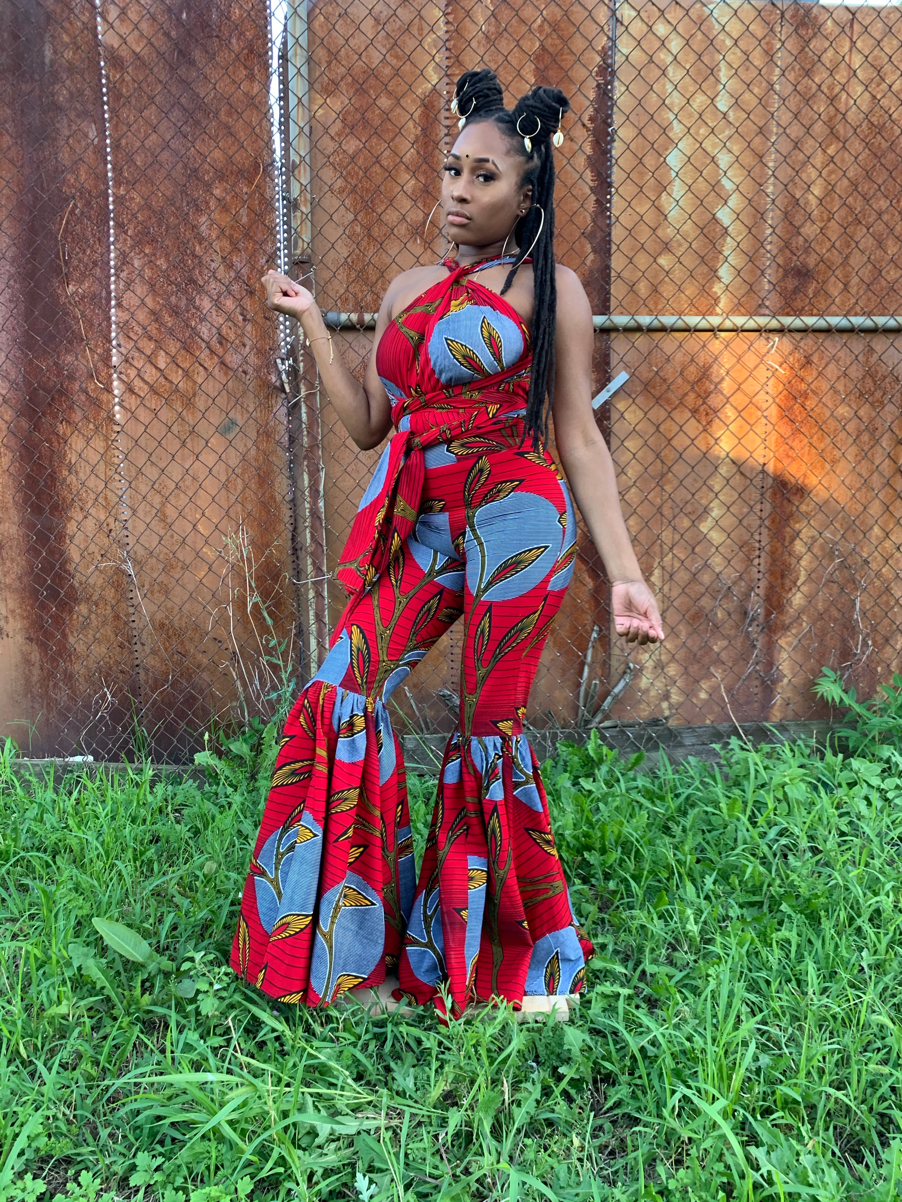Red Infinity Bell Bottom