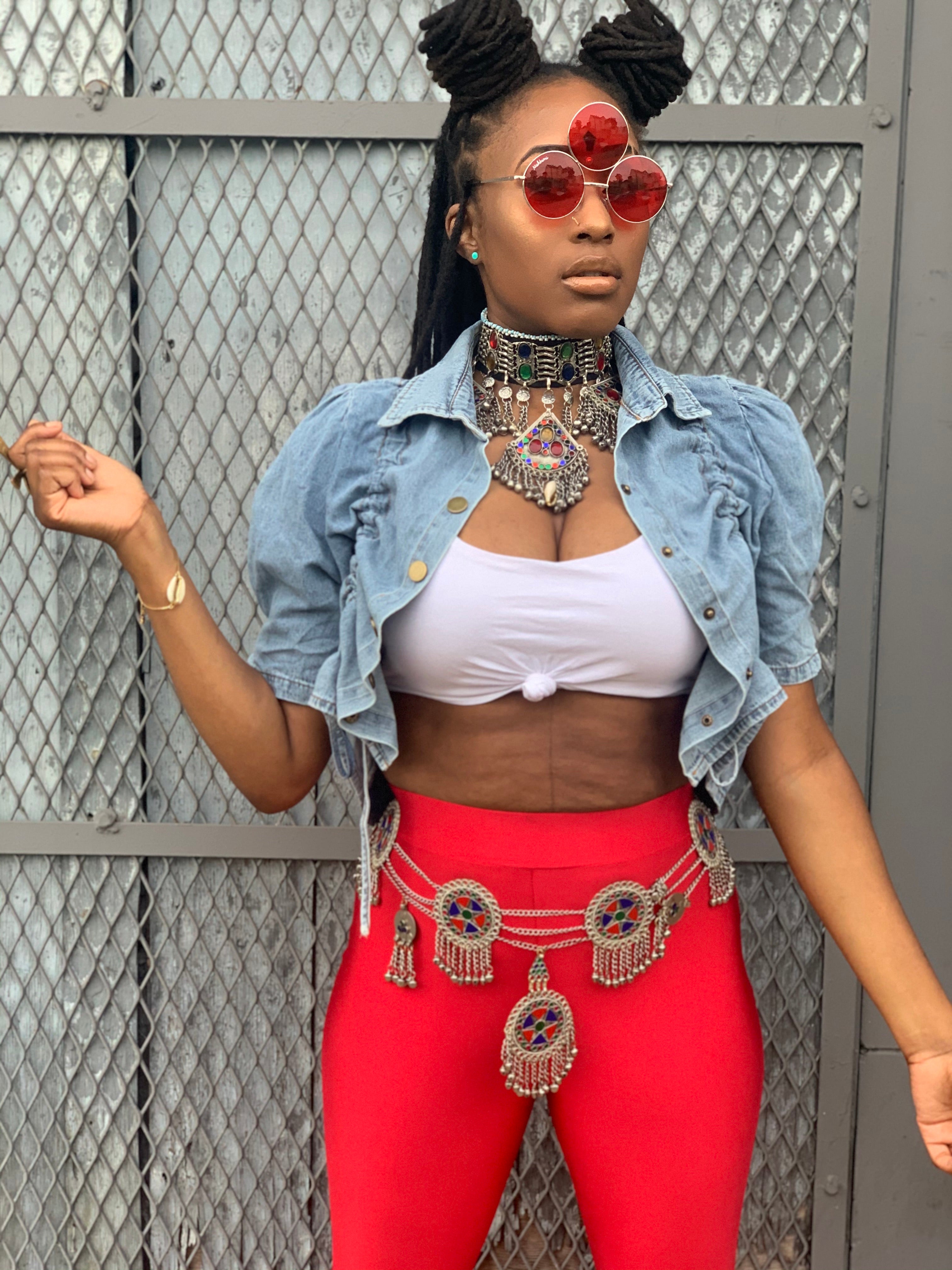 Adjustable Denim Top