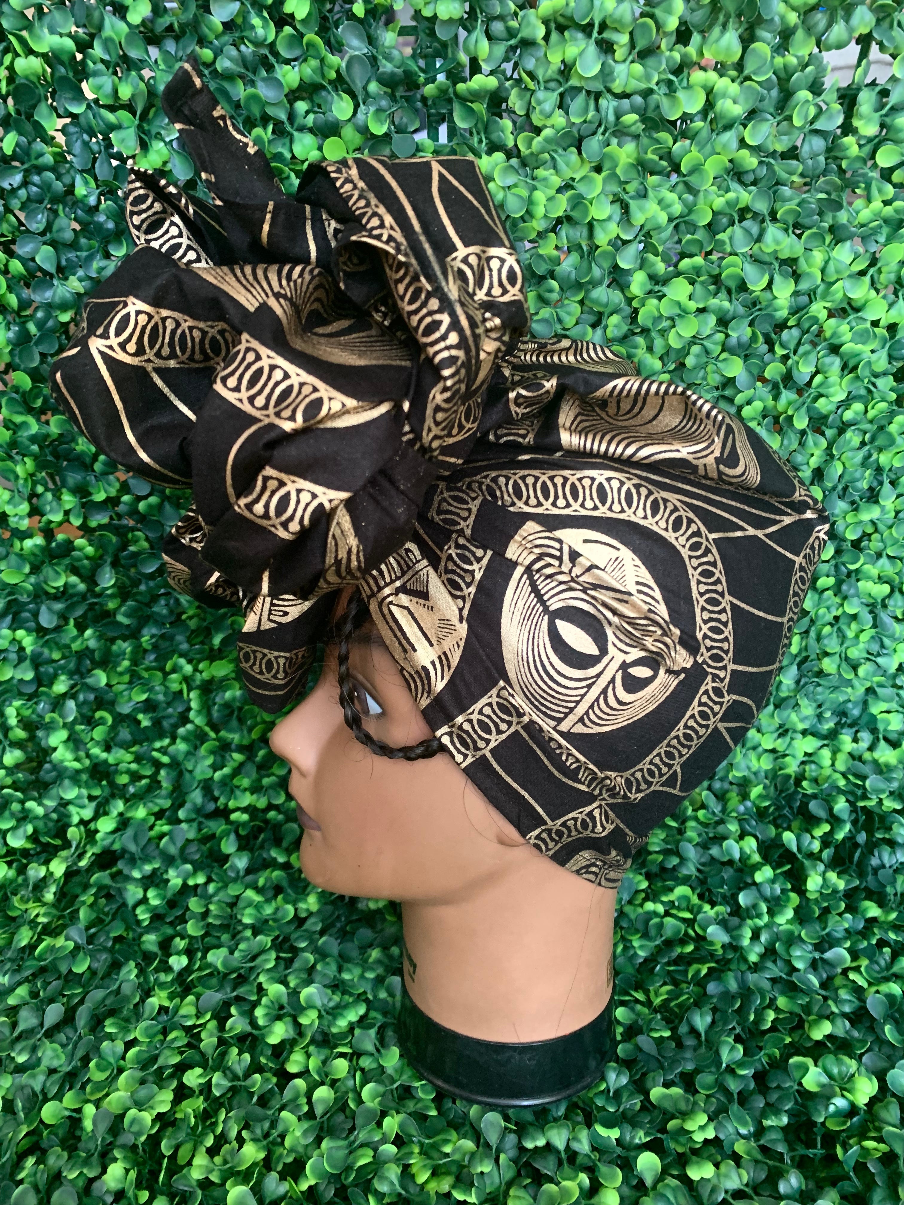 Black & Gold Head wrap