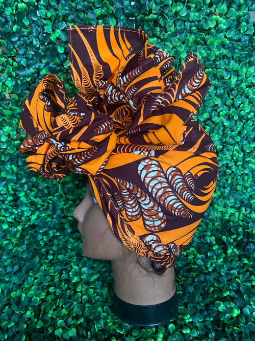 Brown & Orange Headwrap