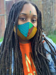 SUNBURST Reversible African Print Mask