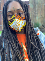 SUNBURST Reversible African Print Mask